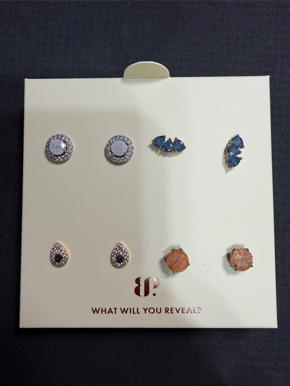Simply Studs Weekend Memories Multi-Pair Earrings Blue & Orange NWT